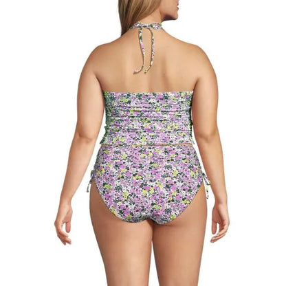 Women's Plus Size Ruched Halter Midkini Top