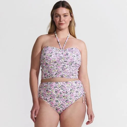 Women's Plus Size Ruched Halter Midkini Top