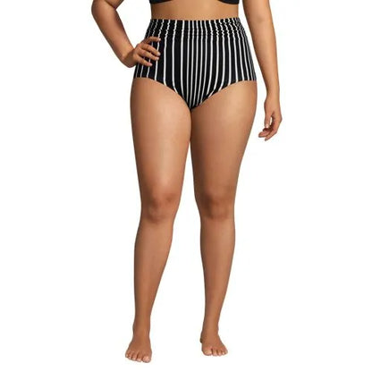 Women's Ruched High Waisted Full Coverage Bikini Bottoms