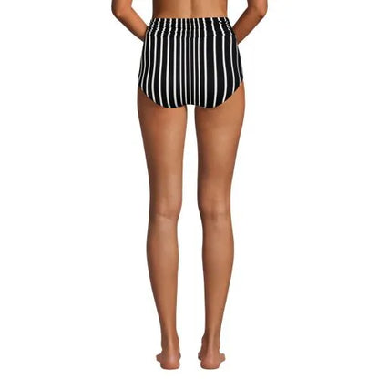 Women's Ruched High Waisted Full Coverage Bikini Bottoms