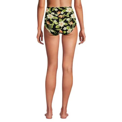 Women's Ruched High Waisted Full Coverage Bikini Bottoms