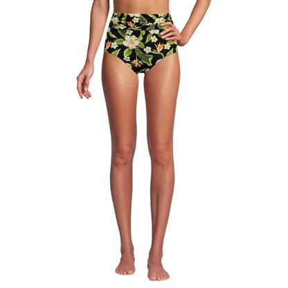 Women's Ruched High Waisted Full Coverage Bikini Bottoms