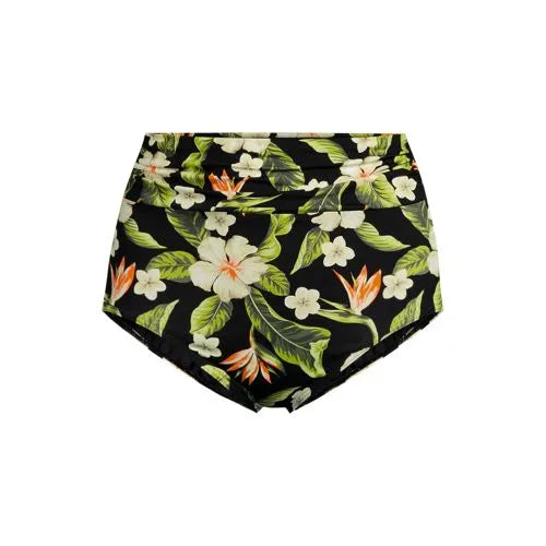 Women's Ruched High Waisted Full Coverage Bikini Bottoms