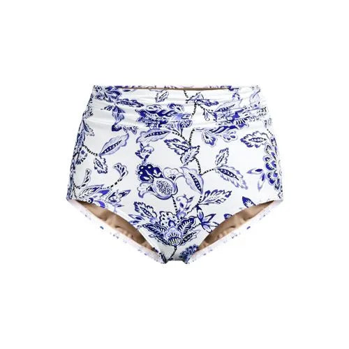 Women's Ruched High Waisted Full Coverage Bikini Bottoms