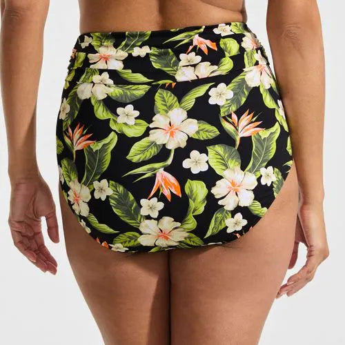 Women's Ruched High Waisted Full Coverage Bikini Bottoms