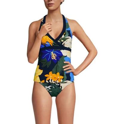 Women's V-neck Halter Tankini Top