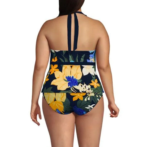 Women's V-neck Halter Tankini Top