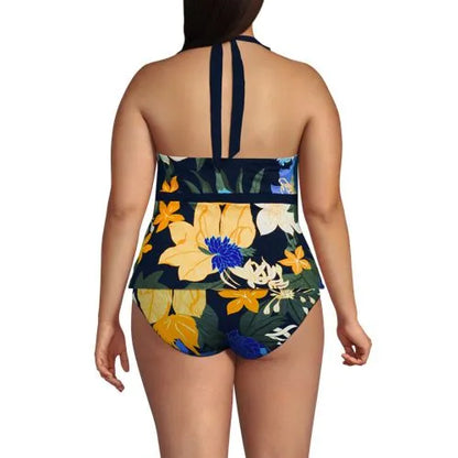Women's V-neck Halter Tankini Top