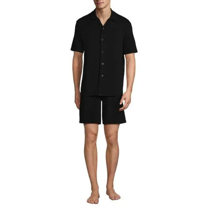 Men's Short Sleeve Cooling Knit Pajama Short Set