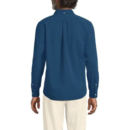 Men's Long Sleeve Seersucker Shirt