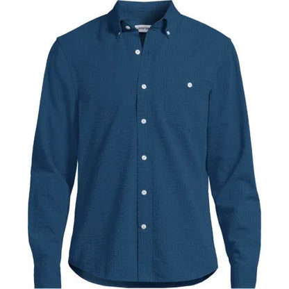 Men's Long Sleeve Seersucker Shirt