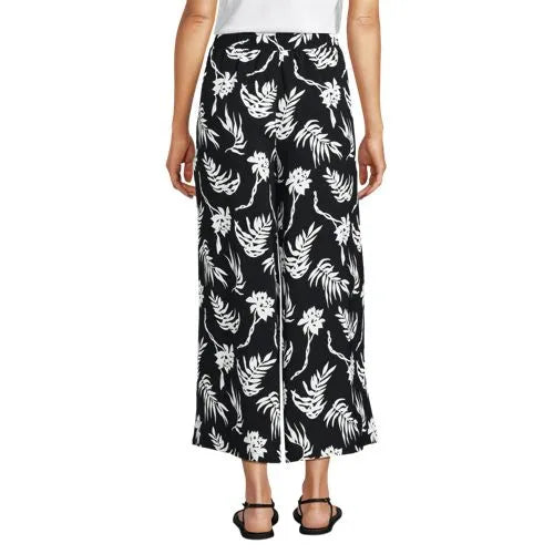 Women's Creaseless High Rise Palazzo Crop Pants