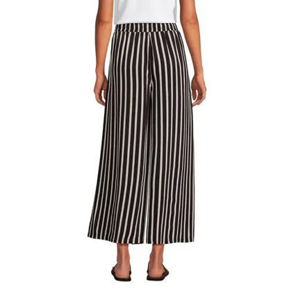 Women's Creaseless High Rise Palazzo Crop Pants