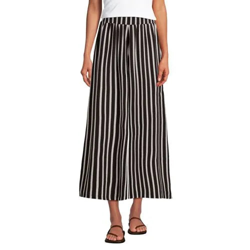 Women's Creaseless High Rise Palazzo Crop Pants