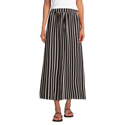 Women's Creaseless High Rise Palazzo Crop Pants