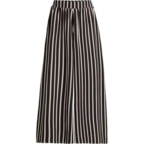 Women's Creaseless High Rise Palazzo Crop Pants