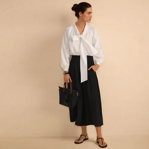 Women's Creaseless High Rise Palazzo Crop Pants