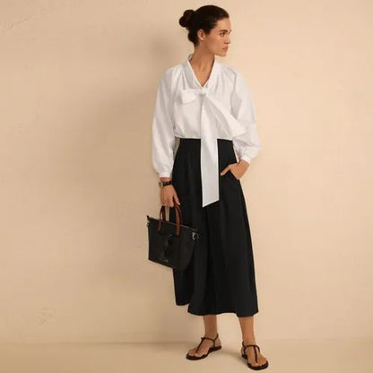 Women's Creaseless High Rise Palazzo Crop Pants