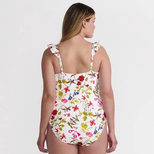 Women's Plus Size Balconette Ruffle High Leg One Piece Swimsuit