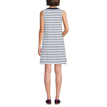 Women's Cotton Jersey Notch Neck Dress