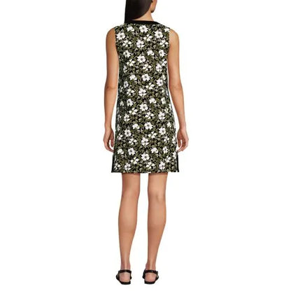 Women's Cotton Jersey Notch Neck Dress