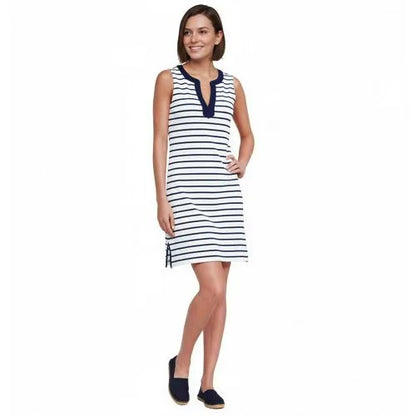 Women's Cotton Jersey Notch Neck Dress