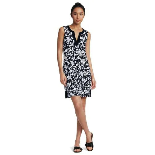 Women's Cotton Jersey Notch Neck Dress