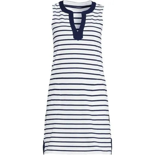 Women's Cotton Jersey Notch Neck Dress