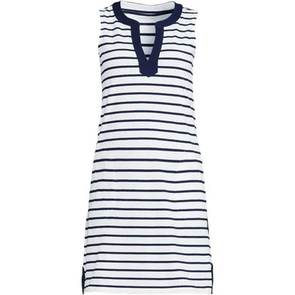 Women's Cotton Jersey Notch Neck Dress
