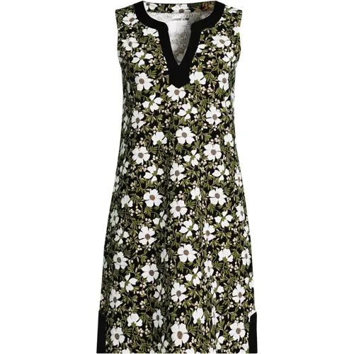 Women's Cotton Jersey Notch Neck Dress