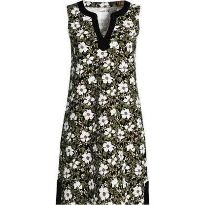 Women's Cotton Jersey Notch Neck Dress