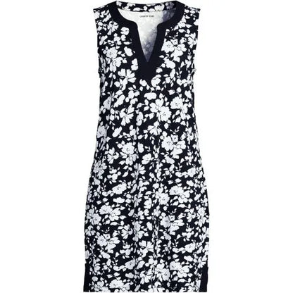 Women's Cotton Jersey Notch Neck Dress
