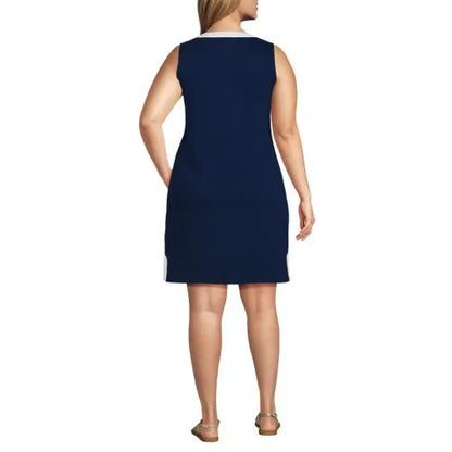 Women's Cotton Jersey Notch Neck Dress