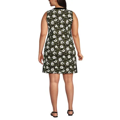 Women's Cotton Jersey Notch Neck Dress