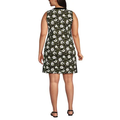 Women's Cotton Jersey Notch Neck Dress