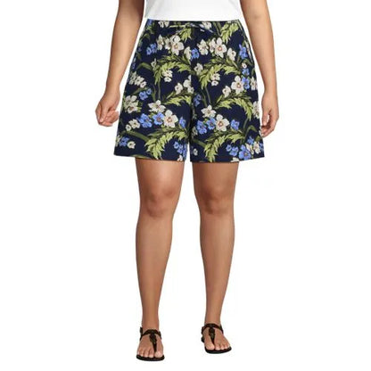Women's Linen High Rise Pull On 7" Shorts