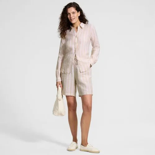 Women's Linen High Rise Pull On 7" Shorts