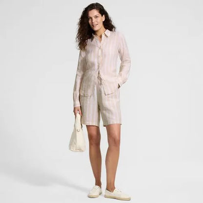 Women's Linen High Rise Pull On 7" Shorts