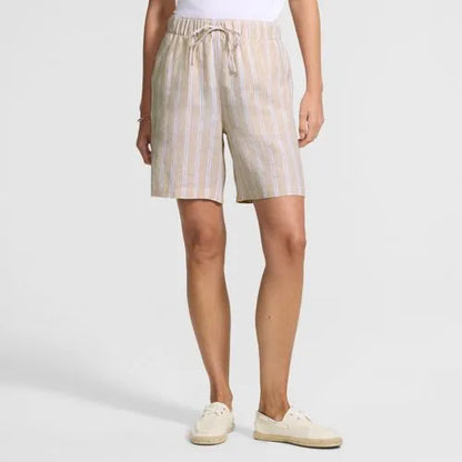 Women's Linen High Rise Pull On 7" Shorts