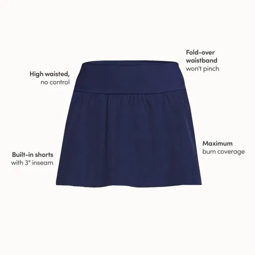 Women's Pinchless Mini Swim Skort