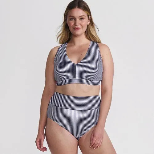 Women's V-neck Bikini and High Waisted Bottom Swimsuit Set