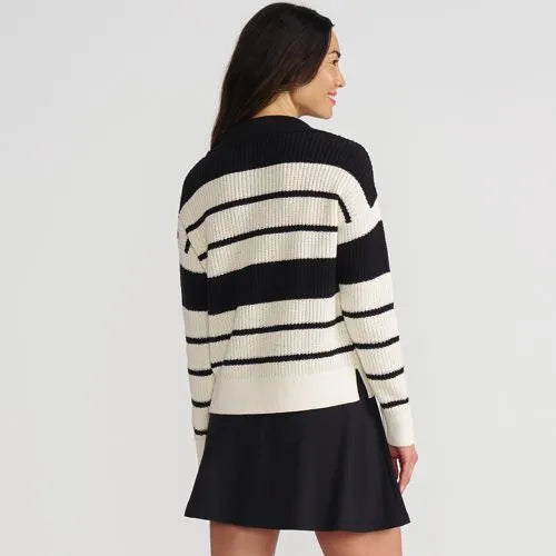 Women's Cotton Boucle Johnny Collar Shaker Pullover