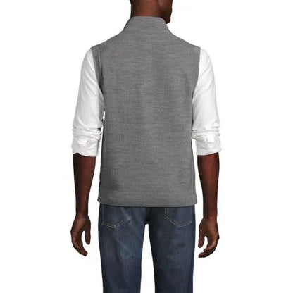 Men's Washable Merino Full Zip Sweater Vest