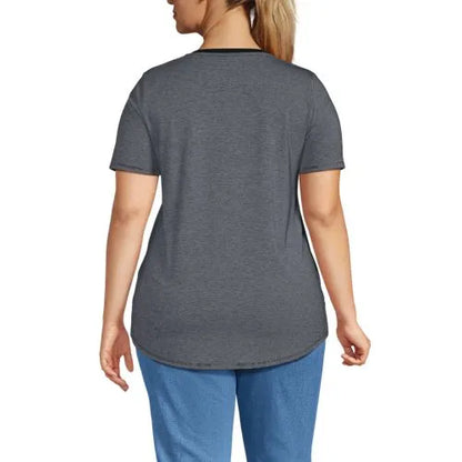 Women's Short Sleeve Power Performance Scoop Neck Curved Hem Tunic Tee