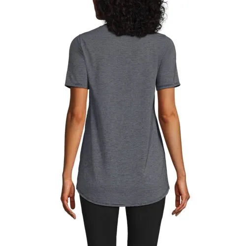 Women's Short Sleeve Power Performance Scoop Neck Curved Hem Tunic Tee