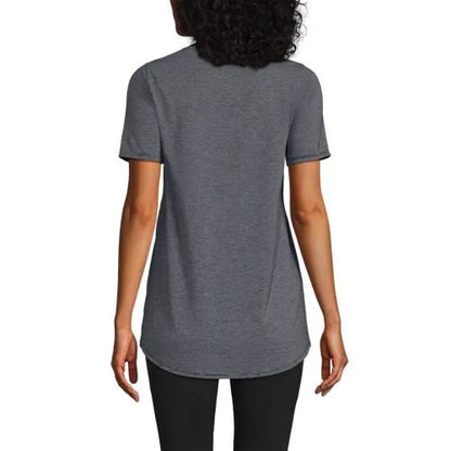 Women's Short Sleeve Power Performance Scoop Neck Curved Hem Tunic Tee
