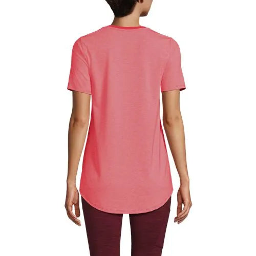 Women's Short Sleeve Power Performance Scoop Neck Curved Hem Tunic Tee