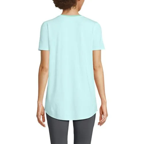 Women's Short Sleeve Power Performance Scoop Neck Curved Hem Tunic Tee