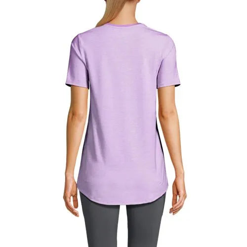 Women's Short Sleeve Power Performance Scoop Neck Curved Hem Tunic Tee