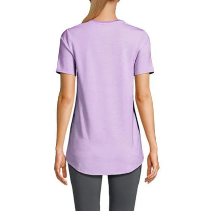 Women's Short Sleeve Power Performance Scoop Neck Curved Hem Tunic Tee